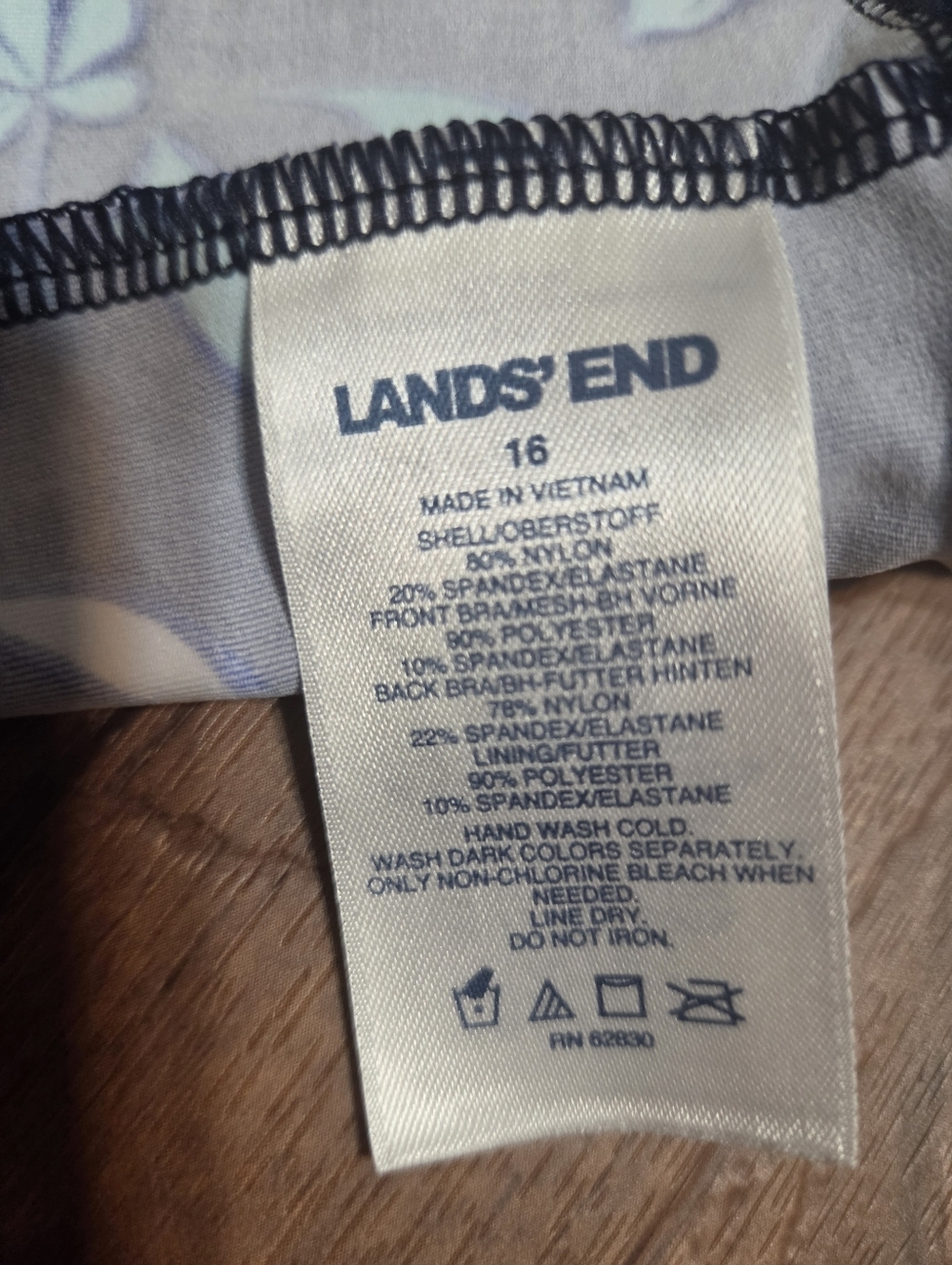 Lands End Ladies Gorgeous Navy/teal Floral Tankini Top. Sz 16 NWOT - Picture 2 of 7